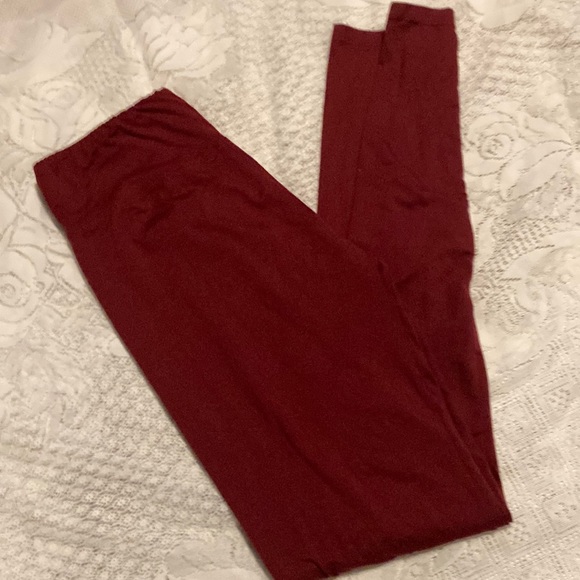 LEGGING DEPOT Pants & Jumpsuits Legging Depot Burgundy Leggings